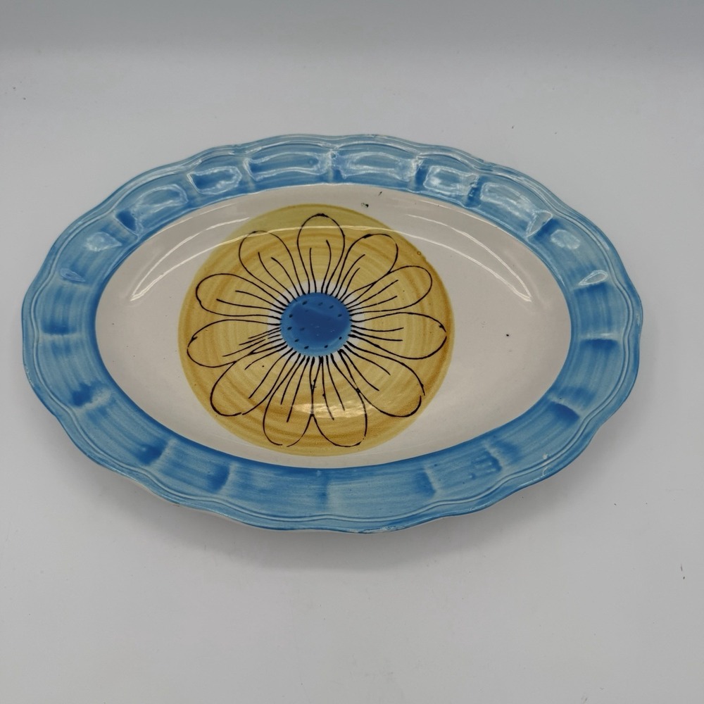 Corona Majolican Hand Painted Oval Japan Plate Platter Vintage